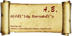 Alföldy Barnabás névjegykártya
